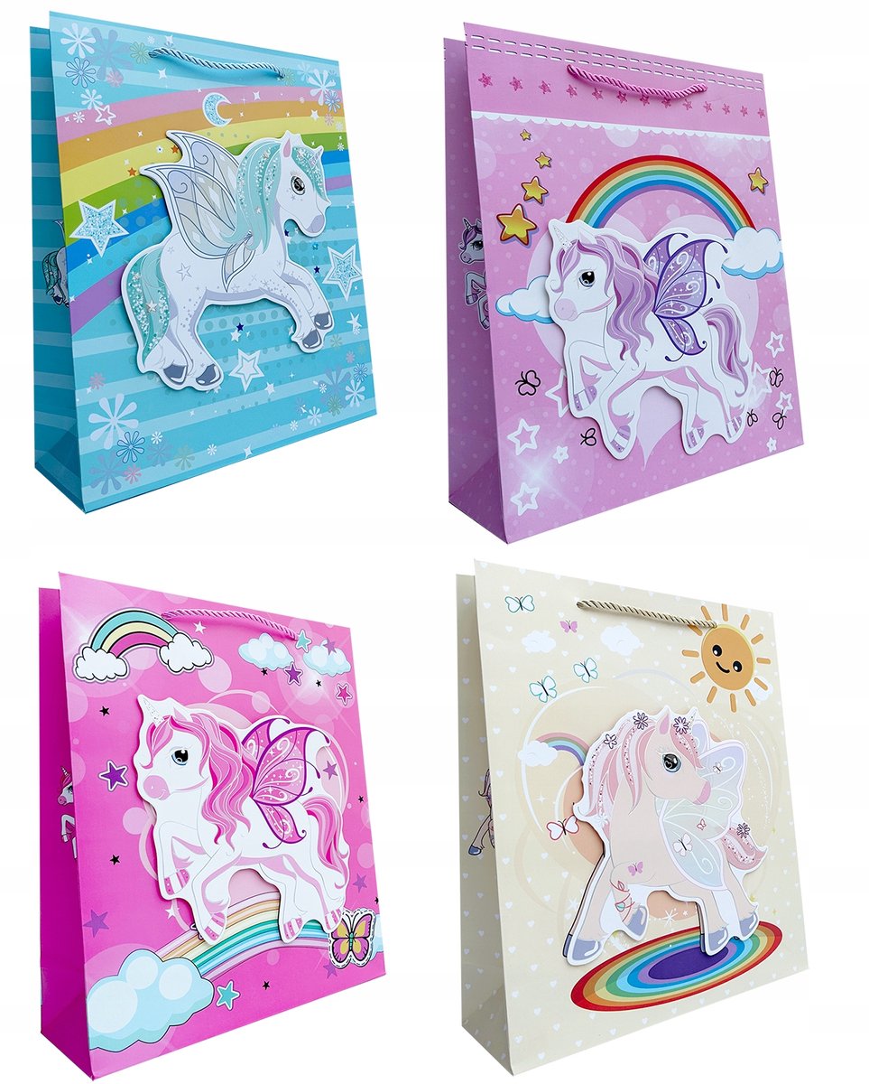 Decoratieve Cadeautas met Eenhoorn - 26x32x10cm - 1 Stuk