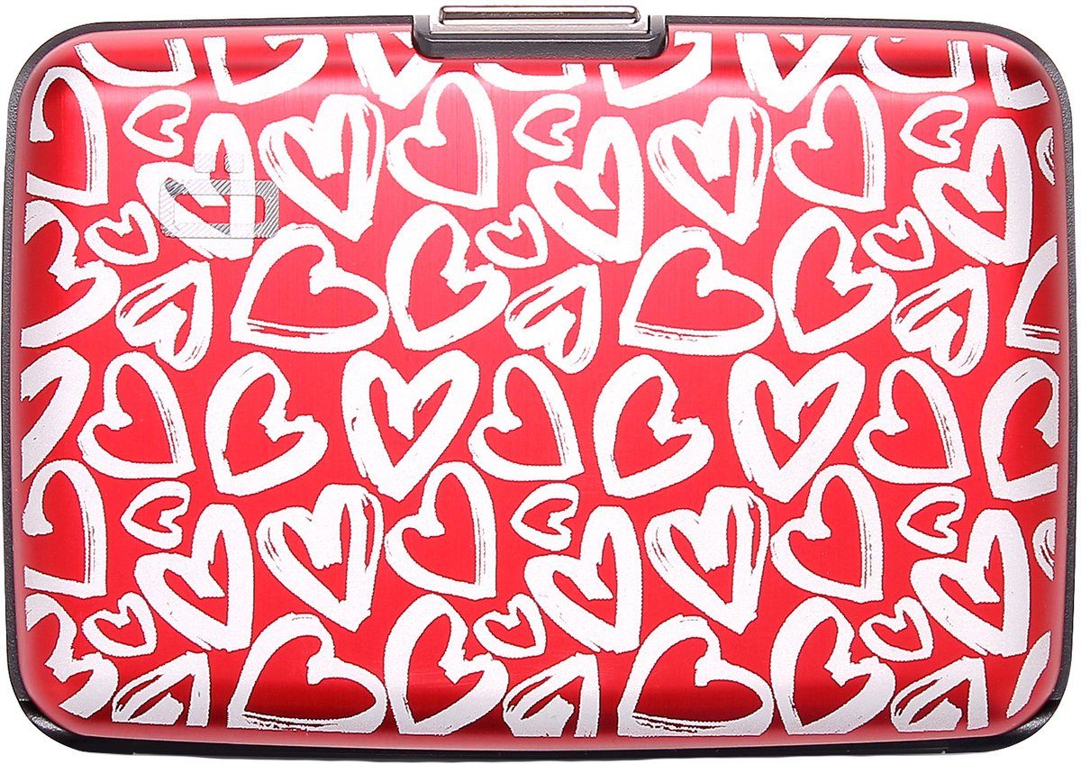 Ogon Designs Stockholm V3 Smart Case - Aluminium Creditcardhouder - RFID - Rood - Harten Print