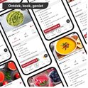 Screenshots van de Magimix recepten app met gerechten zoals puree en soep.