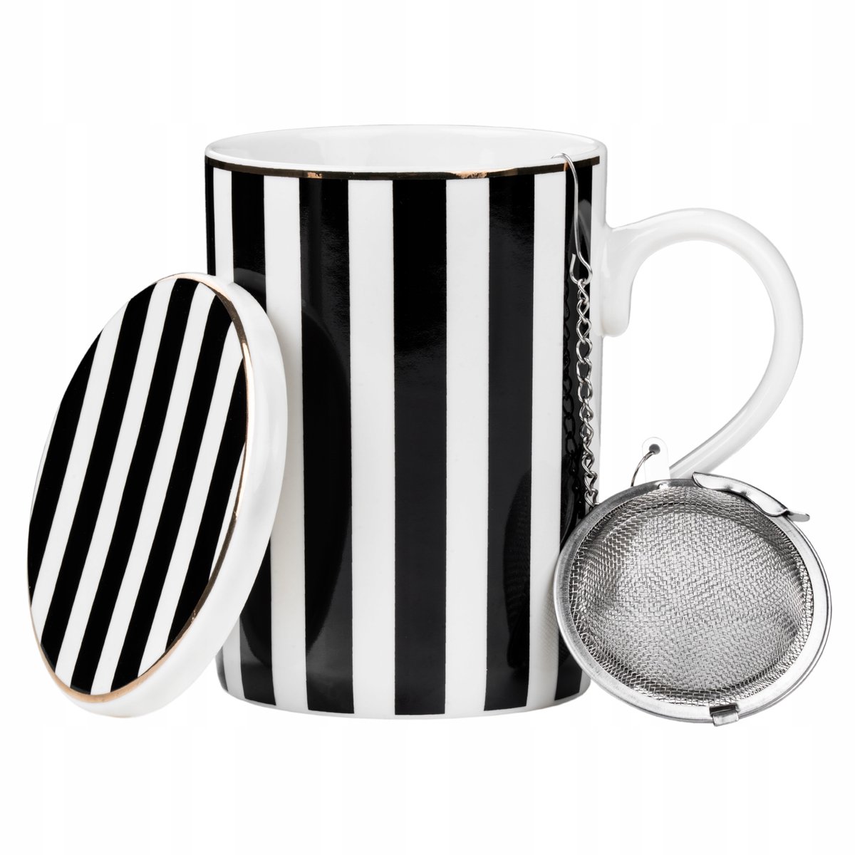 Porseleinen theemok met infuser, deksel en zeef - 380ml