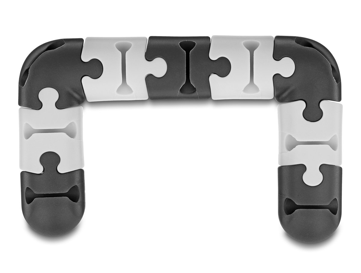Delock Cable holder self-adhesive modular set 9 pieces black / grey