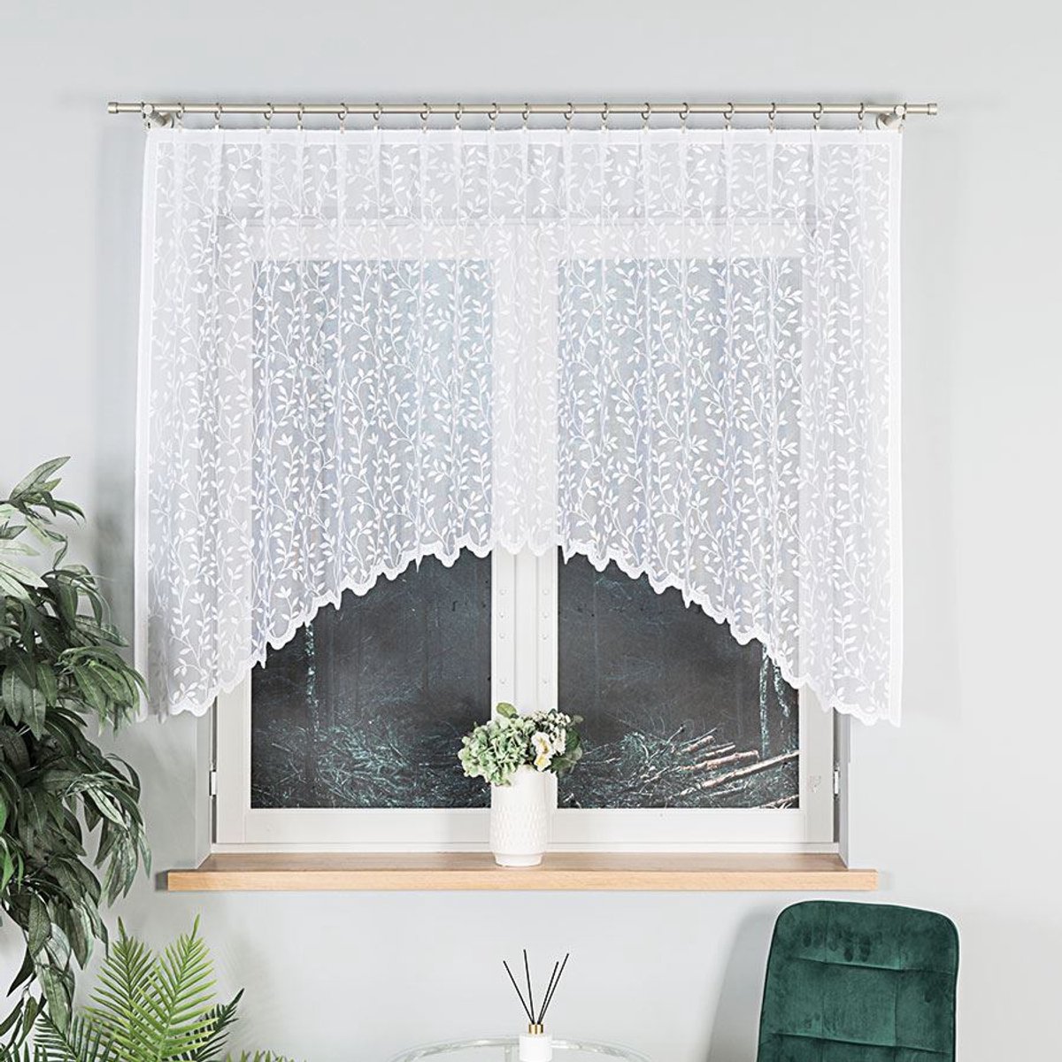Markizeta Zuzanna - Jacquard Gordijn - 250x130 cm - Plantenmotief - Zonder Plooiband