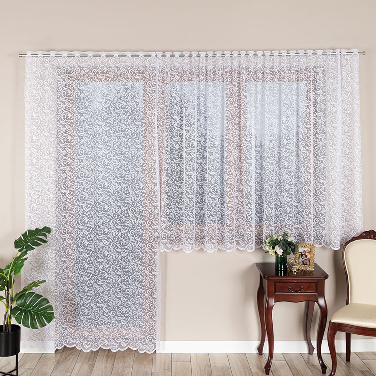 Markizeta - KATARZYNA Serie - Jacquard Gordijn - 140x230 cm - Wit