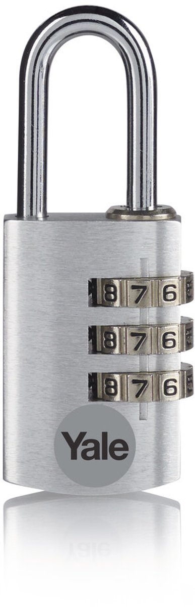 YALE YE3CB/28/126/2/S Hangslot 28 mm Zilver Cijferslot