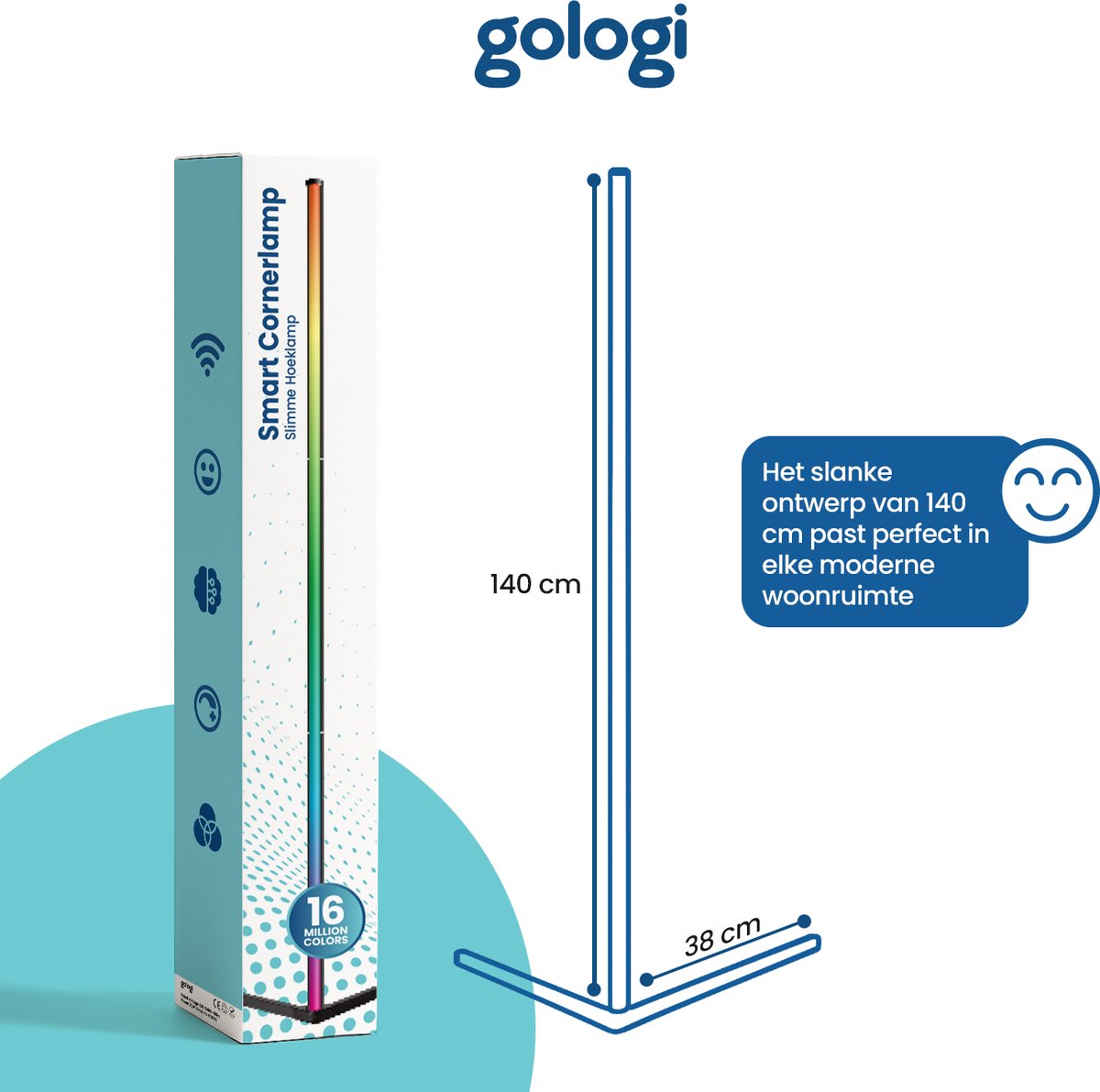 Gologi Slimme Vloerlamp LED - Hoeklamp thumbnail 5