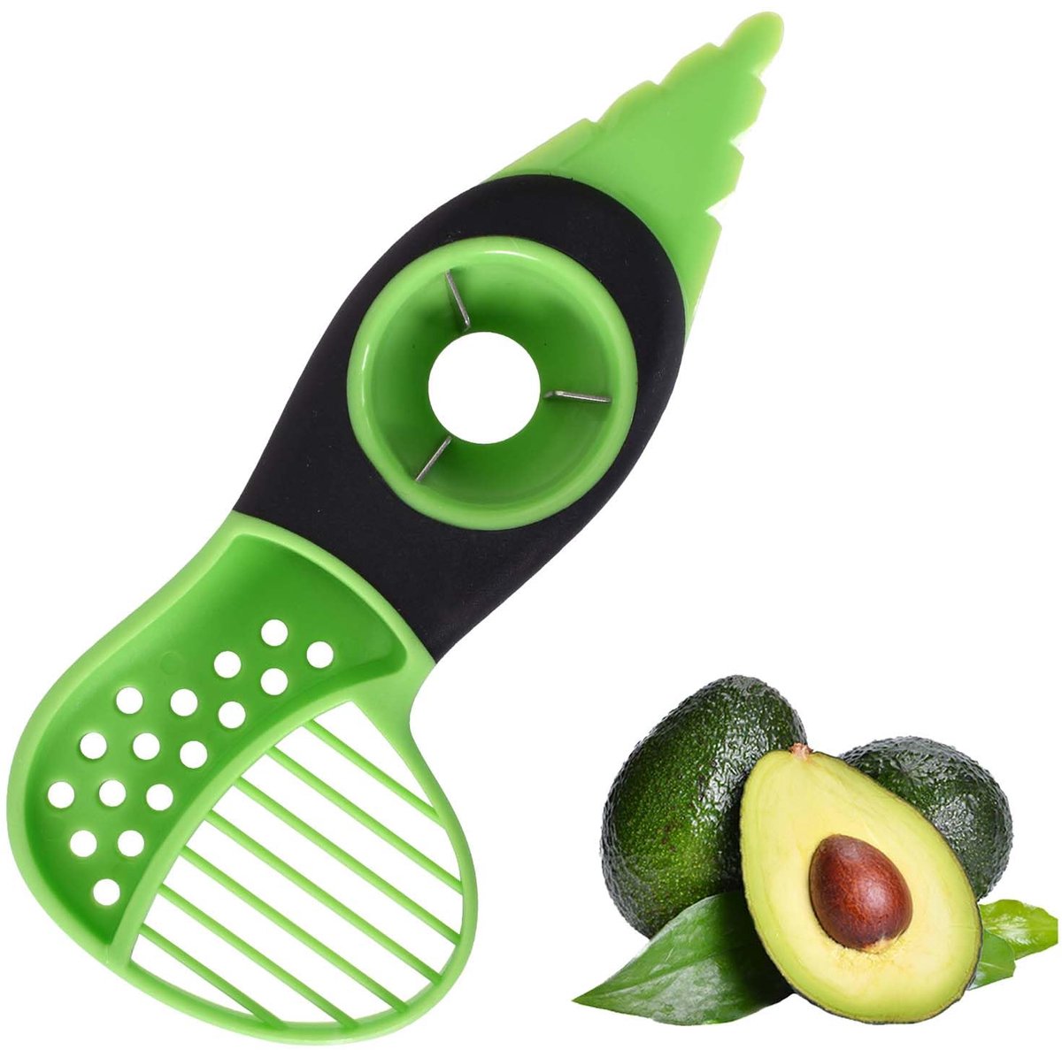 Unyqoos® Multifunctioneel 3-in-1 Keukenhulpmiddel voor Avocado's Snijden en Ontpitten