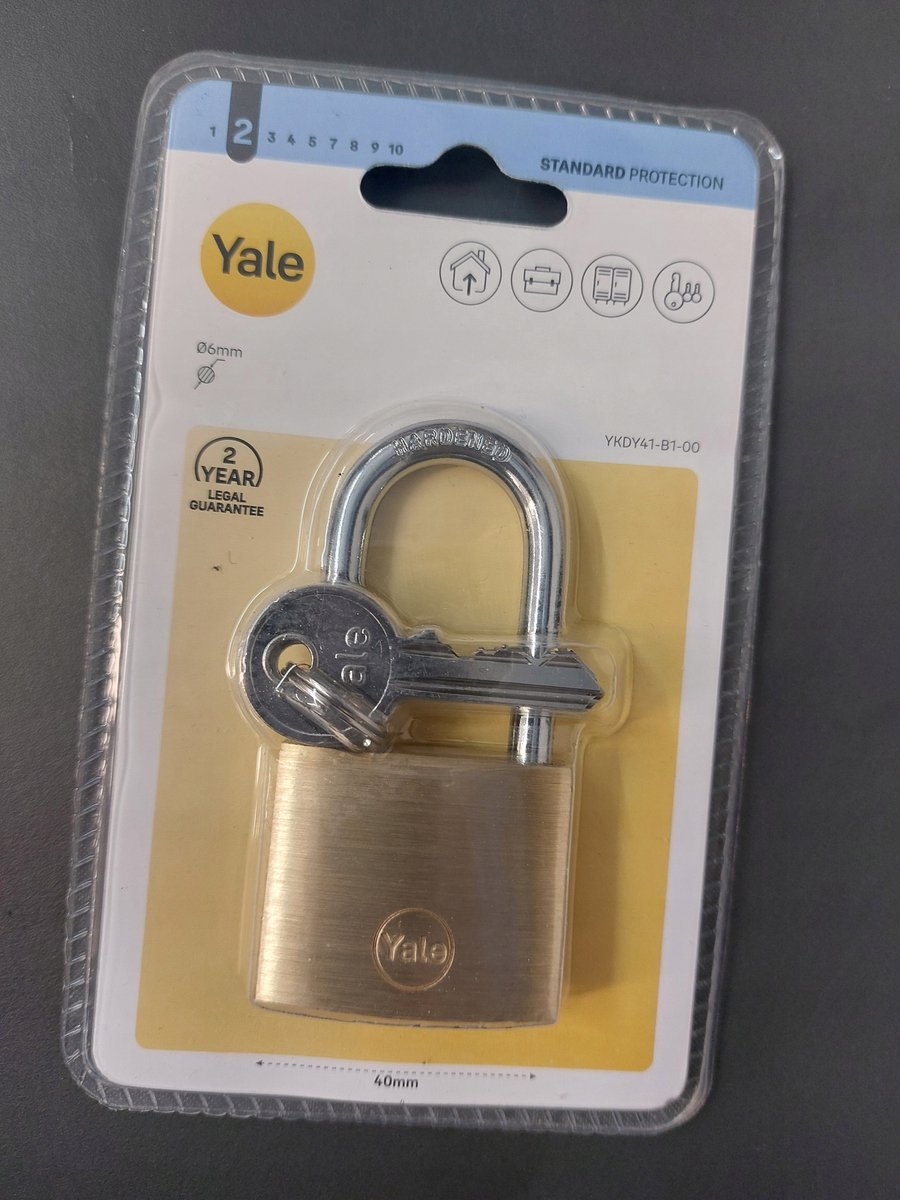 Yale Messing Hangslot met Gehard Stalen Beugel - Veiligheid Eerst