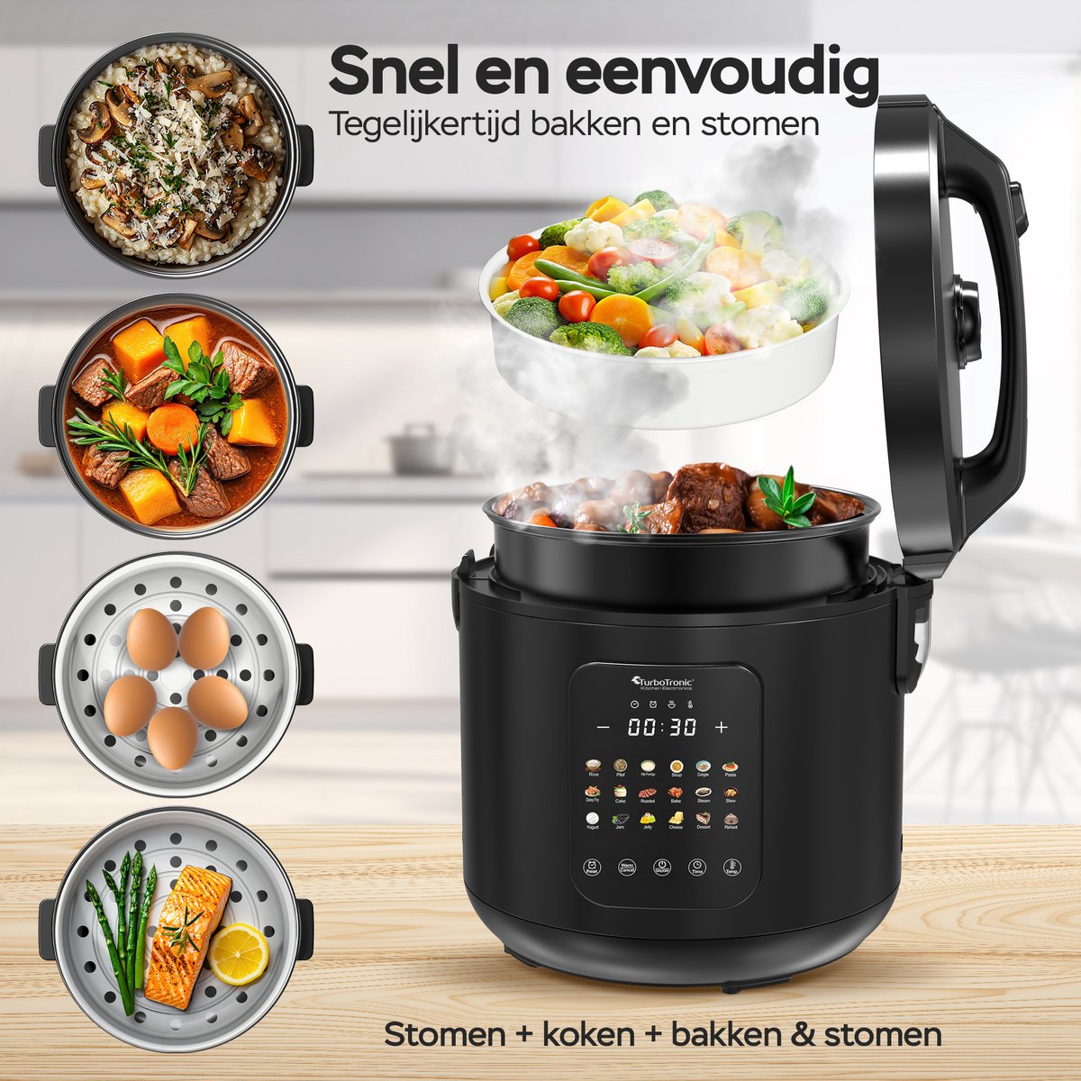 TurboTronic DMC18 Multicooker - Rijstkoker - Stoomkoker - afbeelding 3