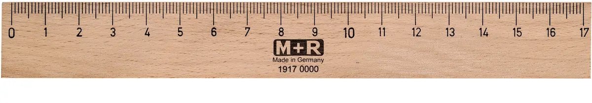 M+R liniaal - 17 cm - hout/staal - bruin - MR-19170000