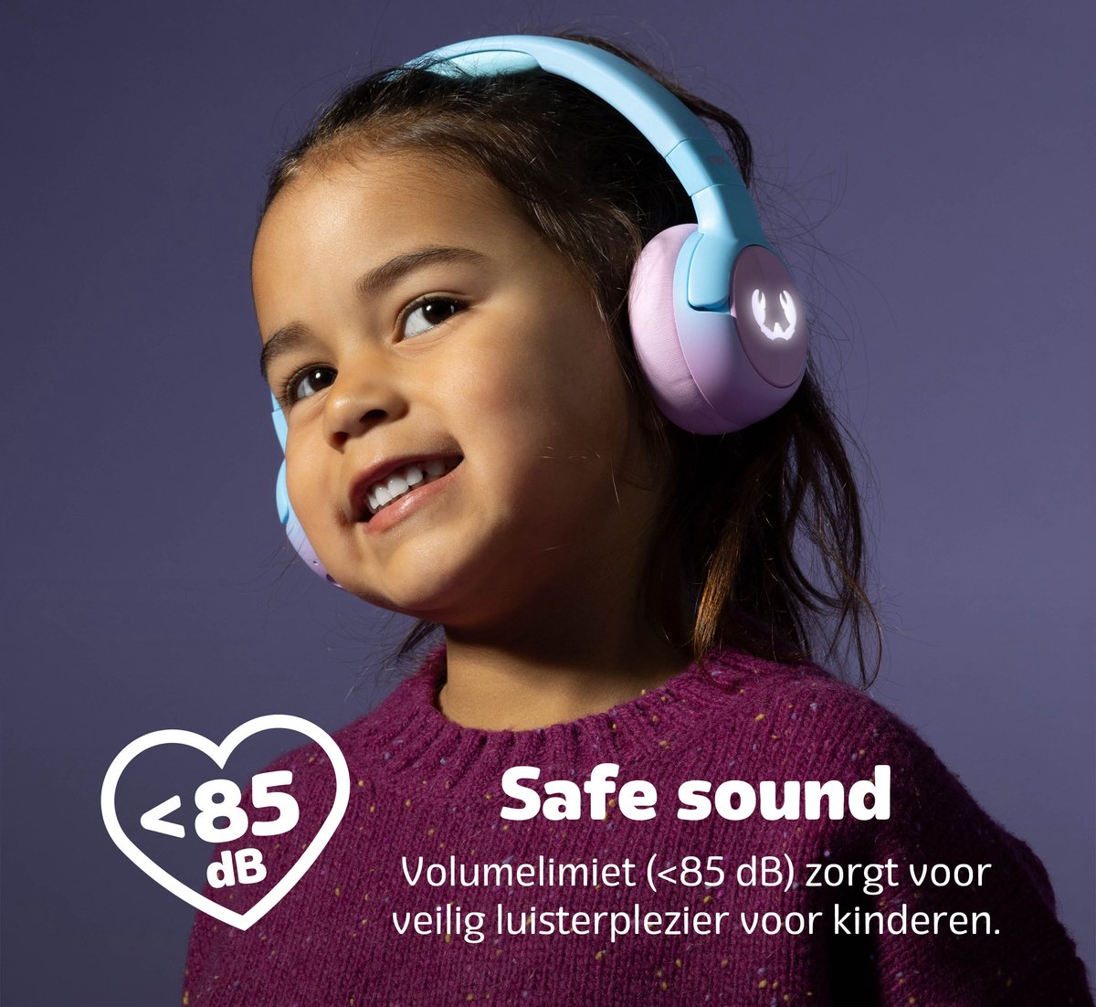 Fresh 'n Rebel Code Junior - Koptelefoon kind - Kinder koptelefoon - Draadloos (Bluetooth) & Bedraad – Inclusief Aux kabel (1m) - Groovy Galaxy – foto 4