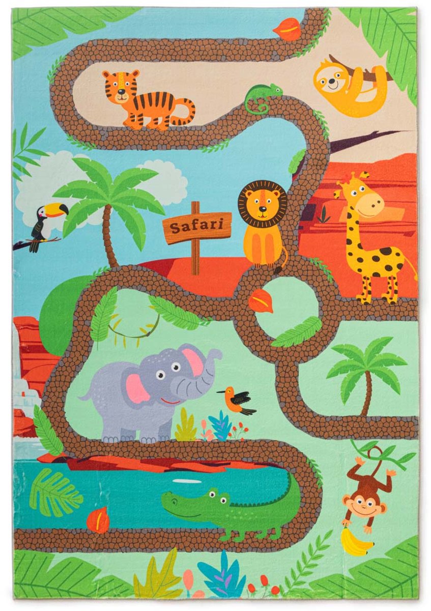 Wasbaar kindervloerkleed - Snugway Jungle groen 80x150 cm