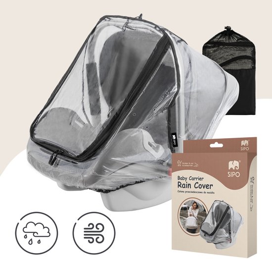 SIPO Regenscherm voor Autostoeltje - Waterdichte Beschermhoes voor Maxi-Cosi en Kinderwagen - Transparant - Universeel Model - EVA Materiaal - Regenhoes Kinderstoel van Merkloos — afbeelding 5