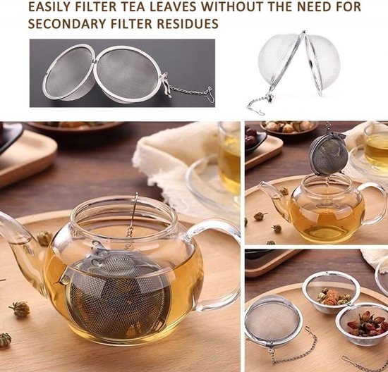 Rvs Thee Ei - Theefilter - 3 Stuks - Voor Losse Thee - Fijn Gaas ...