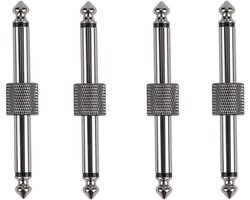 Rayzm Gitaarpedaal patch connector, gitaar effect pedaal connector voor gitaar pedaal boards, 6,35 mm (1/4 inch) stekker voor gitaarpedaal in plaats van patchkabel, 4-pack