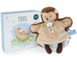 Doudou et Compagnie - Unicef DC3989 knuffeldoek handpop egel bruin 25 cm mooie geschenkdoos Baby & Moi