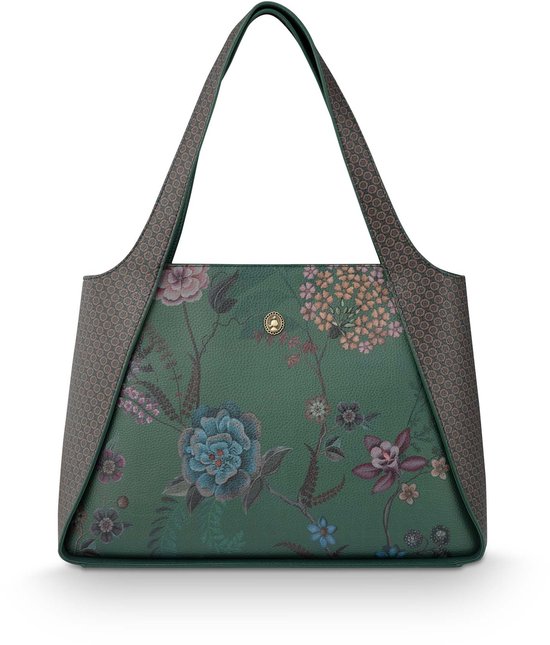Pip Studio - Filou Schoudertas Dames - Tas - Bodhi Flower - Groente - 40x15.5x28cm