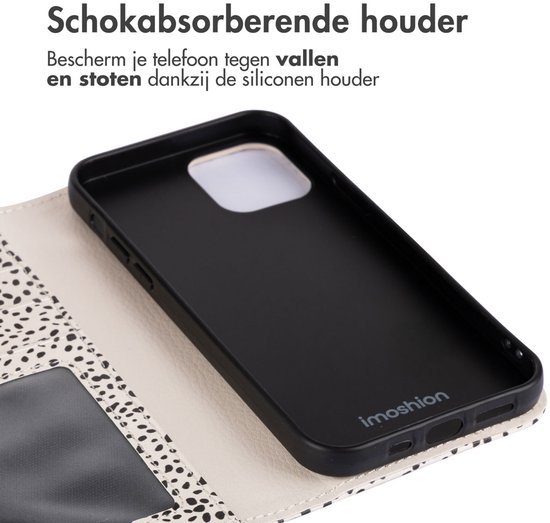 imoshion Hoesje - Geschikt voor Apple iPhone 12 Pro / 12 - Design Bookcase smartphone - Desert Dots