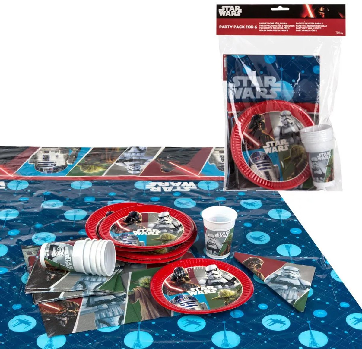 Procos Star Wars Recyclable Fiesta Pack+s+vessel Bord Veelkleurig