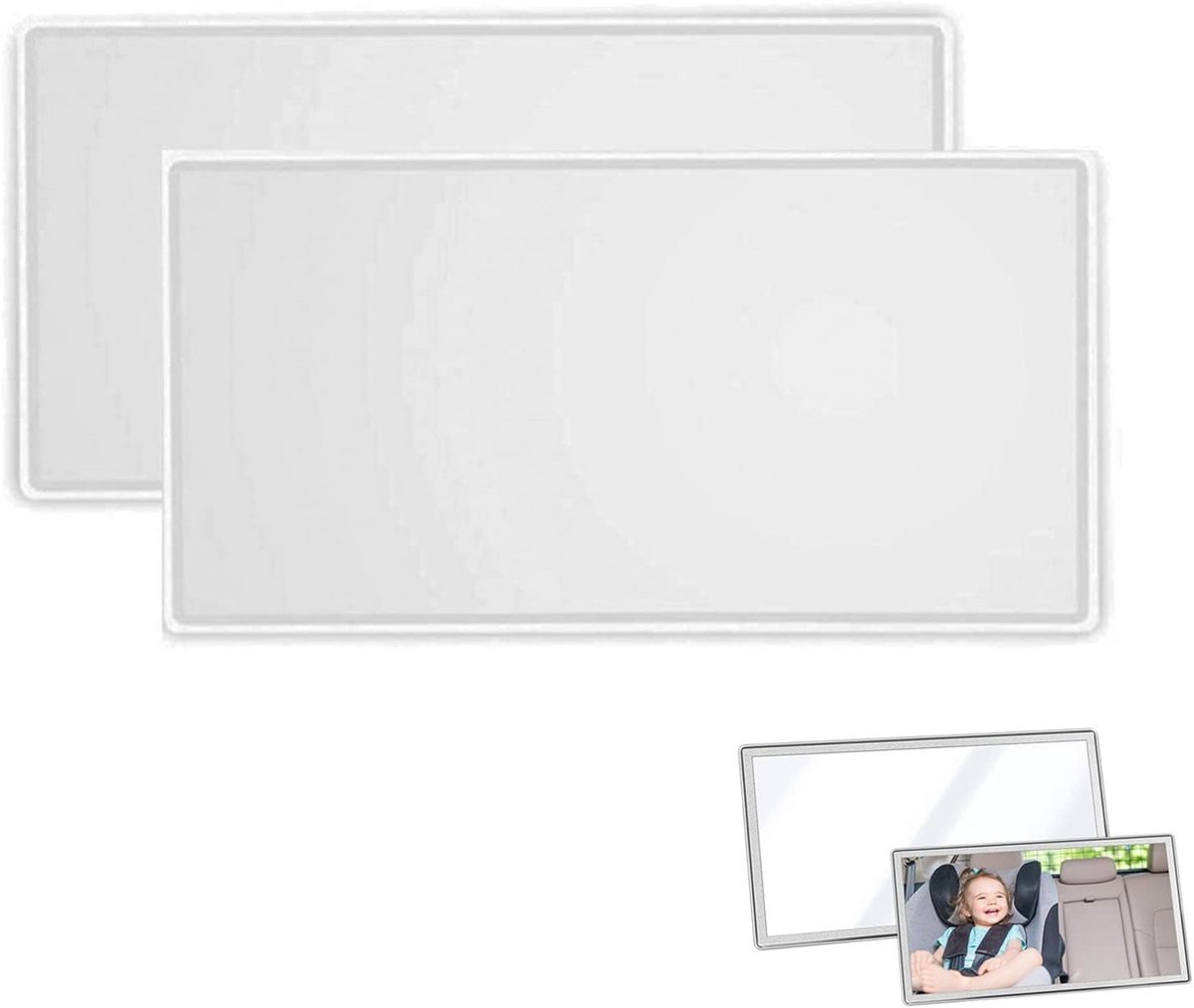 Make-up Spiegel voor Auto Zonneklep en Rugleuning - Set van 2