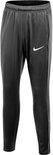 Donkergrijze Nike trainingsbroek met witte swoosh op de linkerpijp.