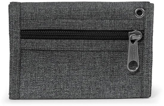 Portefeuille Eastpak gris, dos avec fermeture éclair et logo Eastpak.