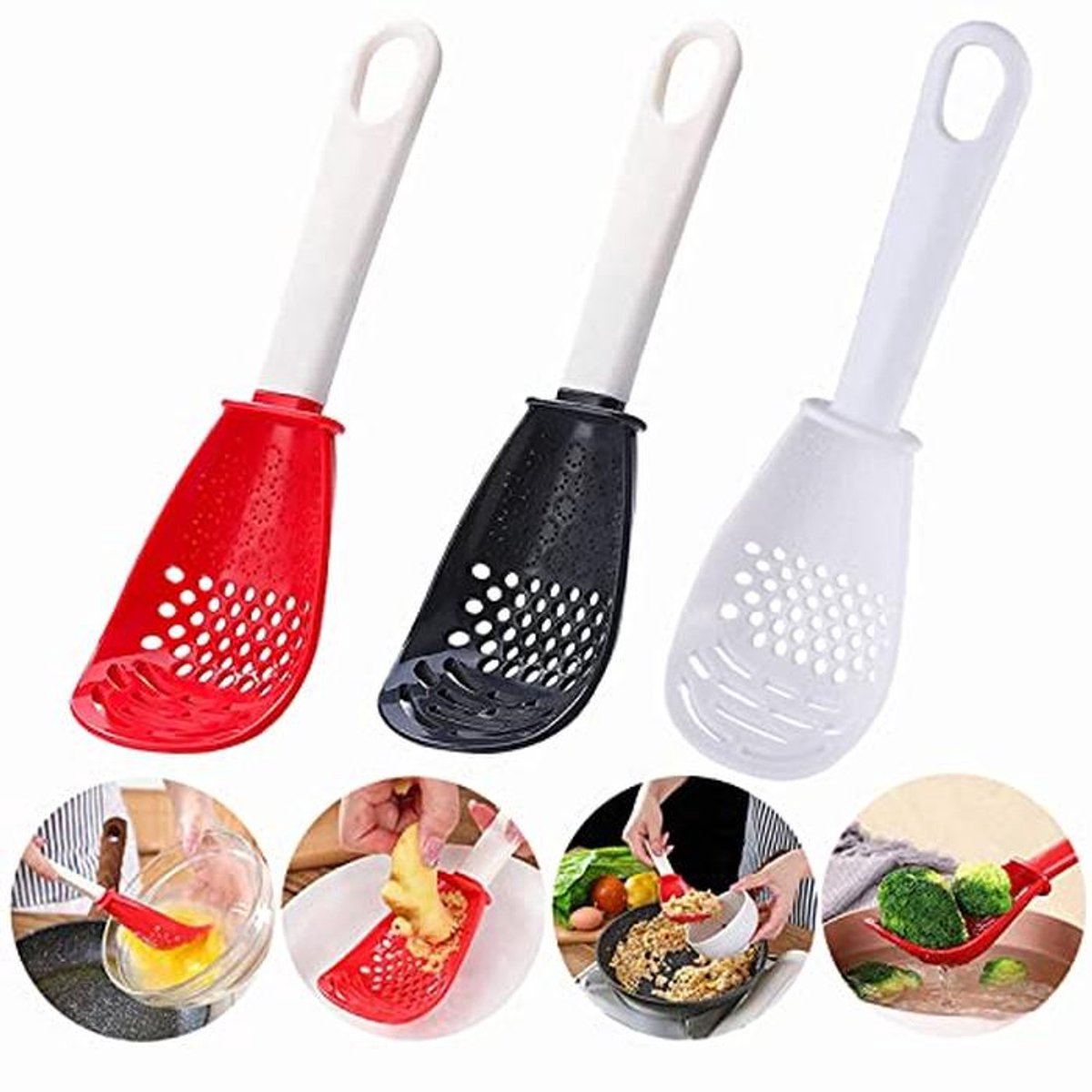 Multifunctionele Keuken Kooklepel - 6 in 1 Keuken Gadget voor Mashing, Raspen, en Drainen