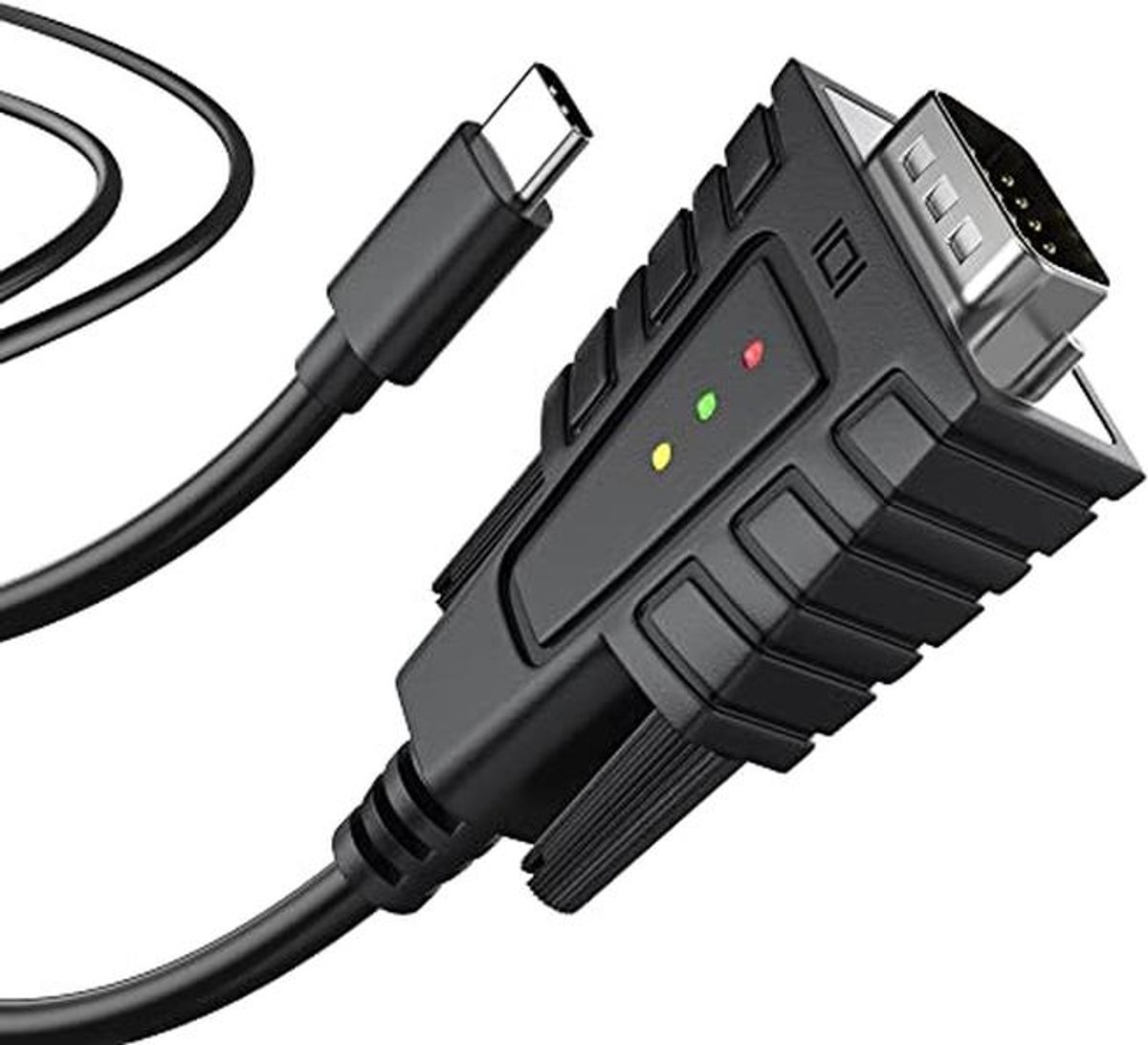 USB-C naar RS232 Seriële Adapterkabel met LED's – Compatibel met Windows 11 en macOS 15