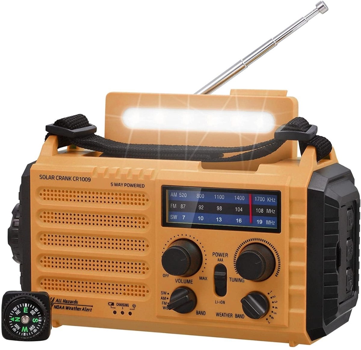 Noodradio Opwindbaar En Batterij - Draagbare Radio - bouwradio - noodradio solar opwindbaar