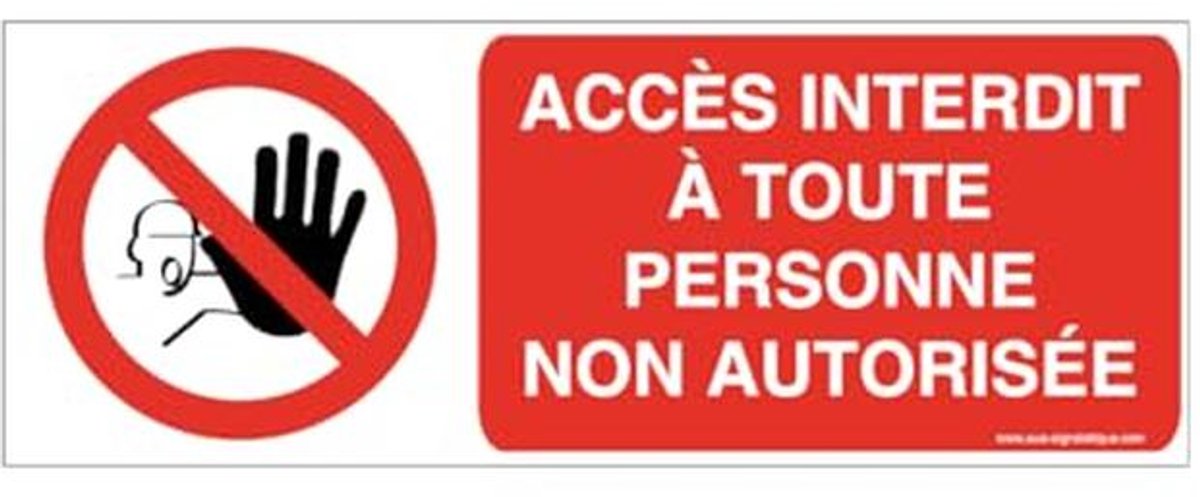 Waarschuwingsbord Toegang Niet Geautoriseerd - 160 x 60 mm