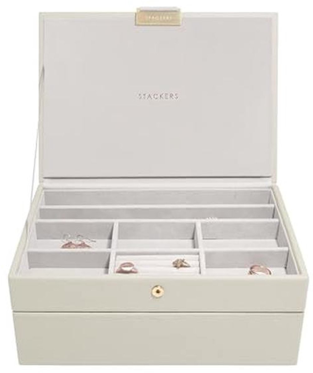 Sieradendoos Set van 2 - Medium Havermout Kleur