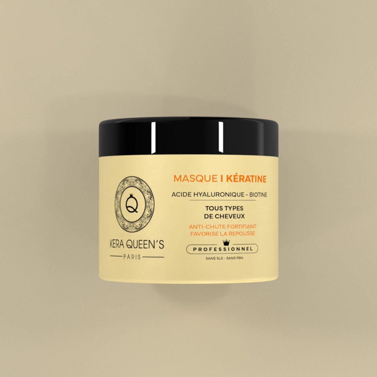 Kera Queens | Professioneel Haarmasker met Keratin, Biotin & Hyaluronic Acid - voor alle haartypes - 500ml - Vegan