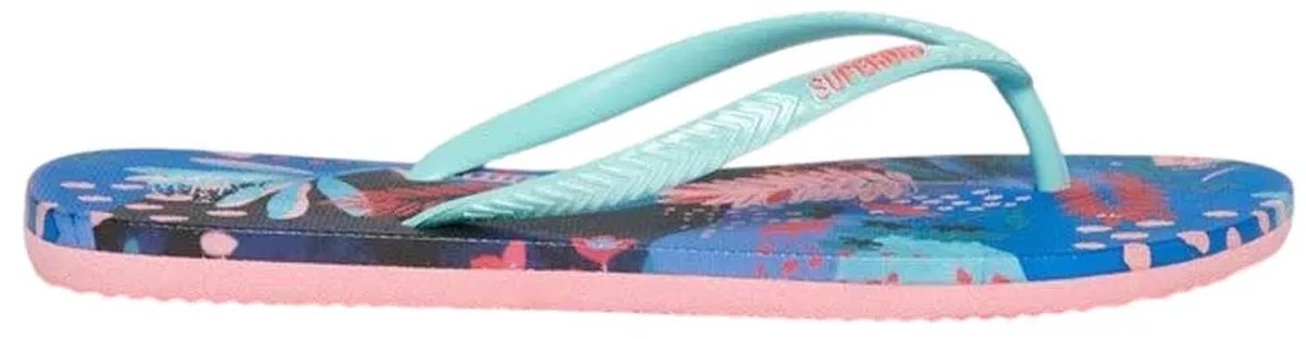 Superdry Bedrukte Kinderenlippers Dames Slippers Blauw