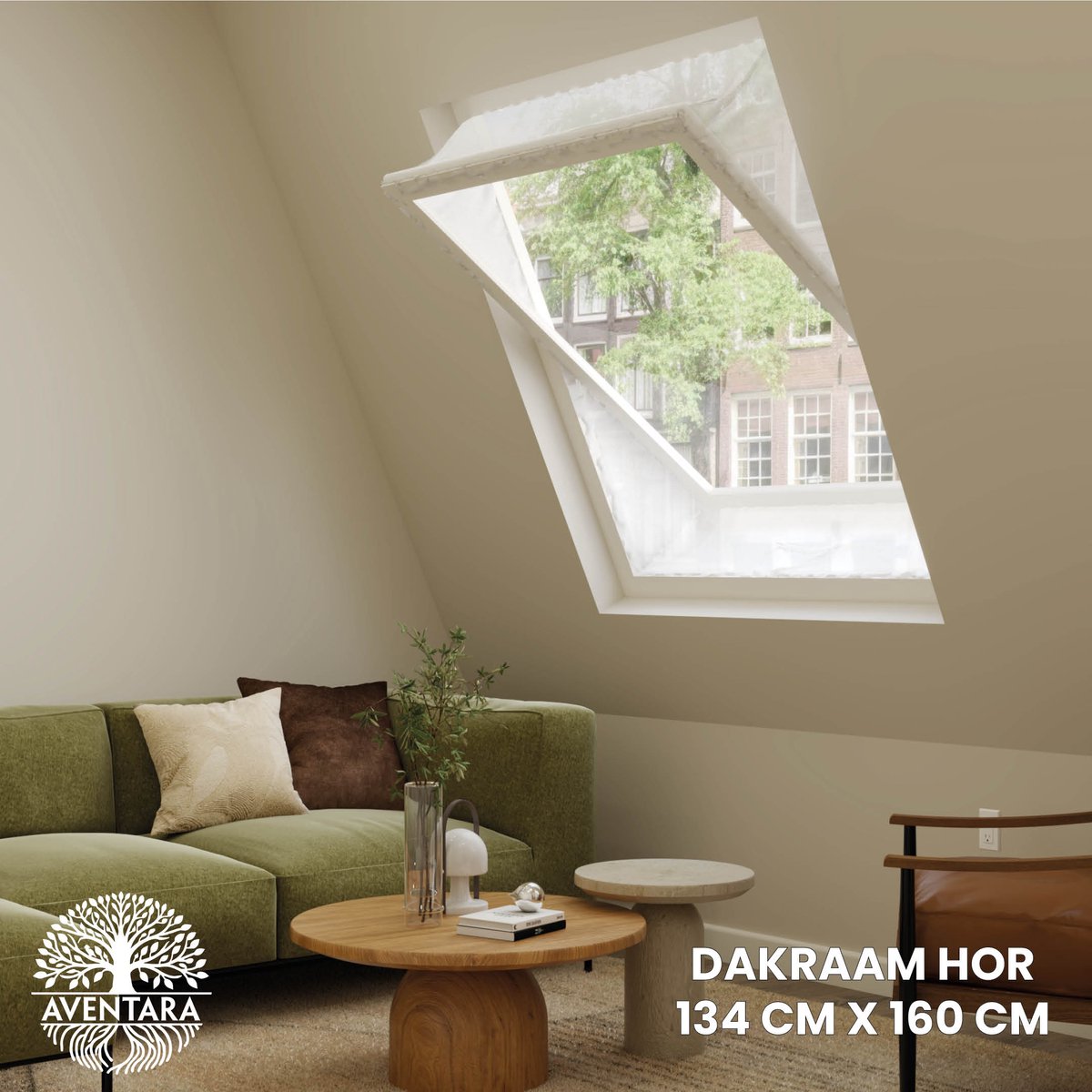 Aventara Dakraam Hor - 134 x 160 cm - Geschikt voor Velux: UK10 (GGL 810, u10) Fakro, Optilight: Maatcode FN Insect Raamhor - Insecten Plissé - Vliegenhor – Gaas - Inbouw Zonder boren Wit 134 x 160