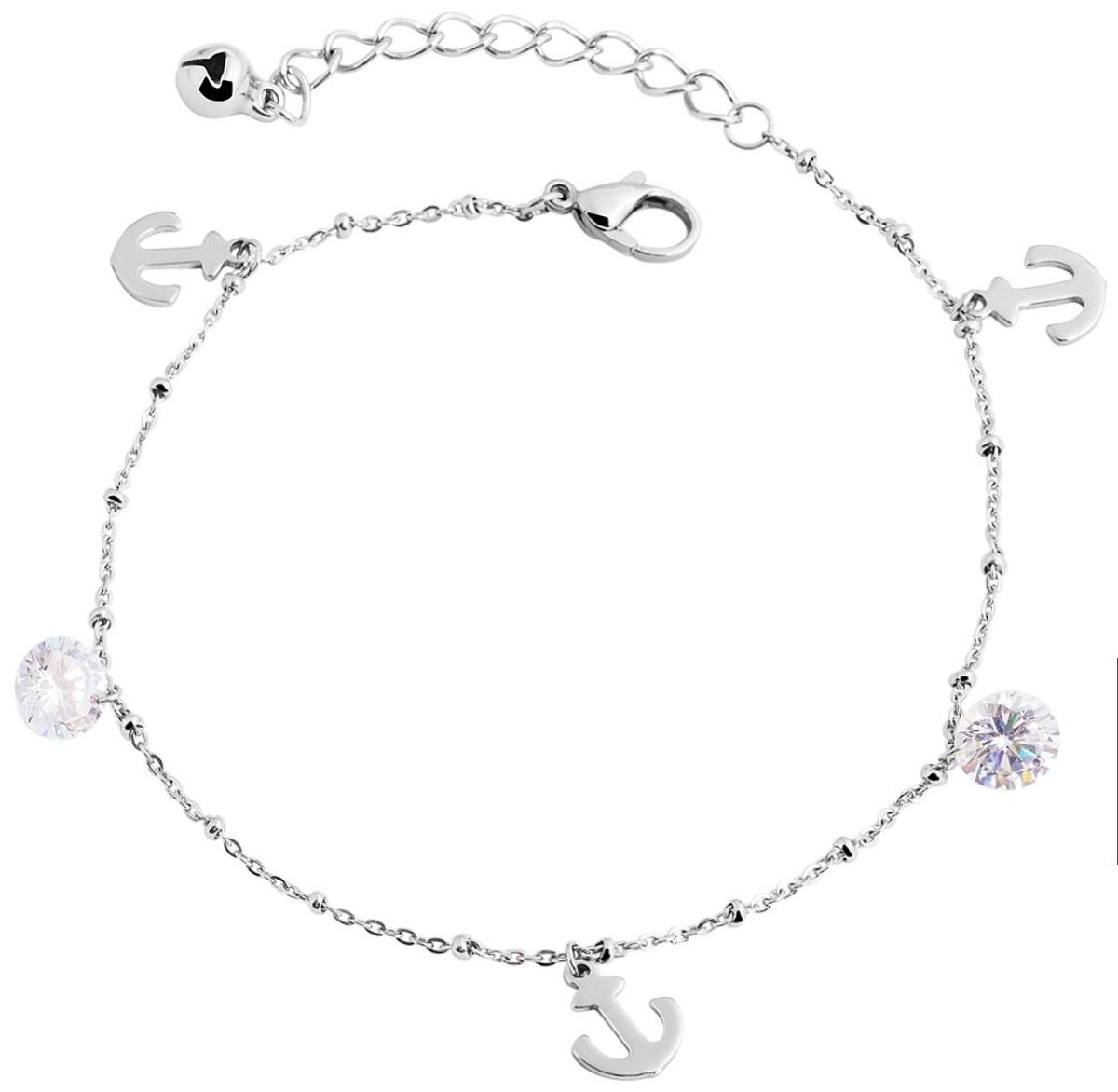 AKZENT Akzent dames voetsieraden Alma Akzent enkelbandje van roestvrij staal, ankermotief, maritiem