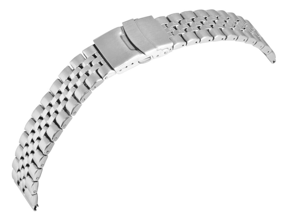 Engelhardt Engelhardt heren vervangende armband 8100146 Horlogeband van roestvrij staal, zilverkleurig, 18 mm - 22 mm