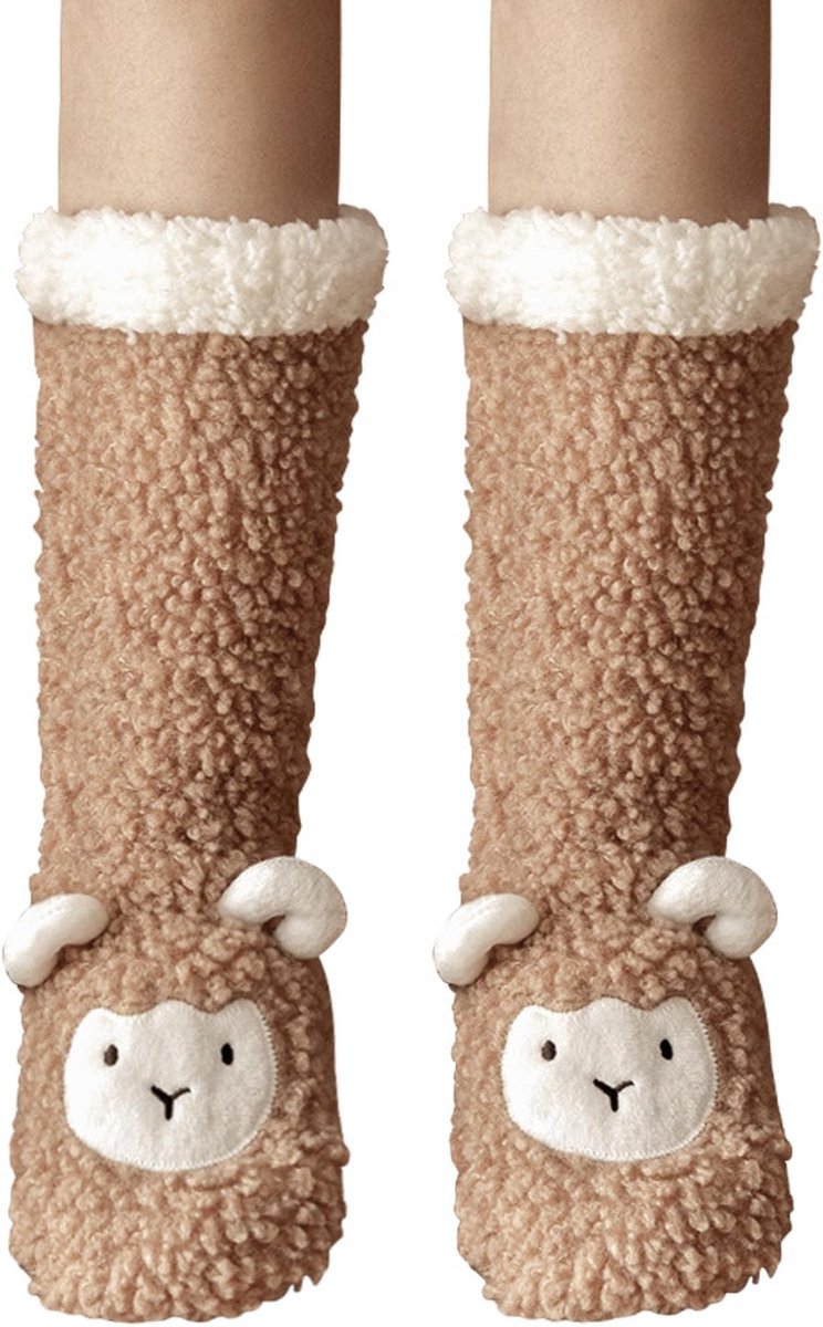 Fluffy Warm Cuddly Socks for Women - Non-Slip Thermal Slipper Socks for Winter