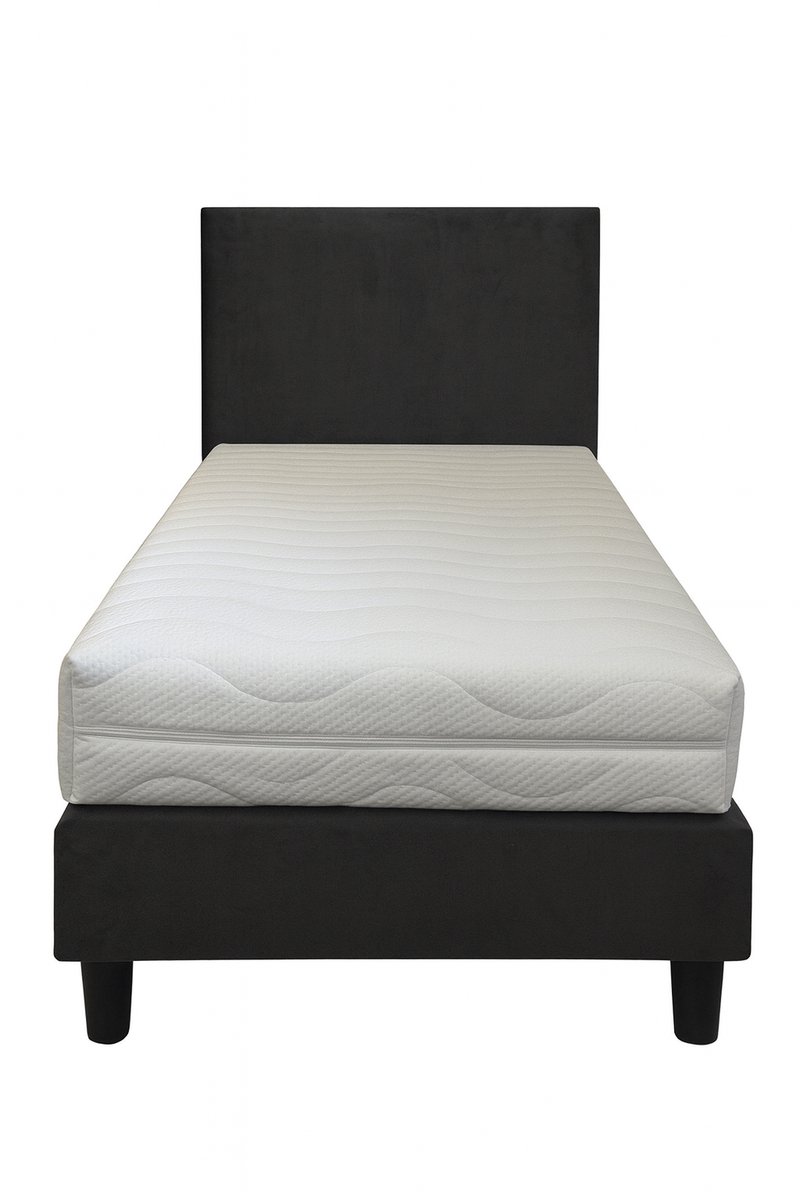 Boxspring OP MAAT - 65x190 (inclusief hoofdbord en matras) + (Verkrijgbaar in Zwart, Antra