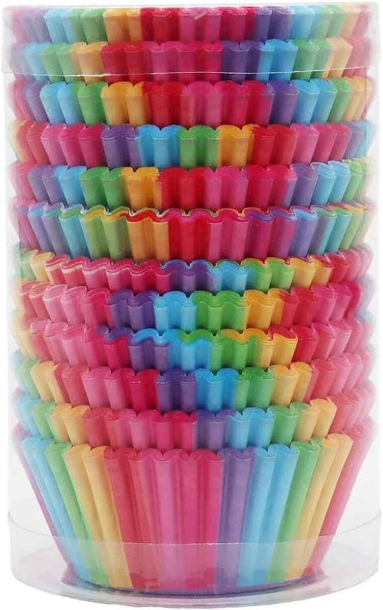 200 pcs regenboog papier muffin cups - bakvormen - cupcakes