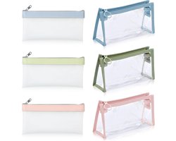 Transparante Pennenzak - 6 Stuks Waterdichte PVC Etui met Rits - Duidelijke Pennenzak - Multifunctionele Pennenzak en Make-up Tas voor School en Kantoor Benodigdheden