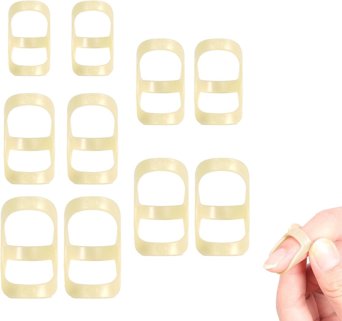 10er Set Finger Protector - Plastic Click Finger Splint - Waterproof Finger Stabilizer voor Gewonde Vingers - Keyboard Hands - Mouse Hands (Sizes: 6, 7, 8, 9, 10)