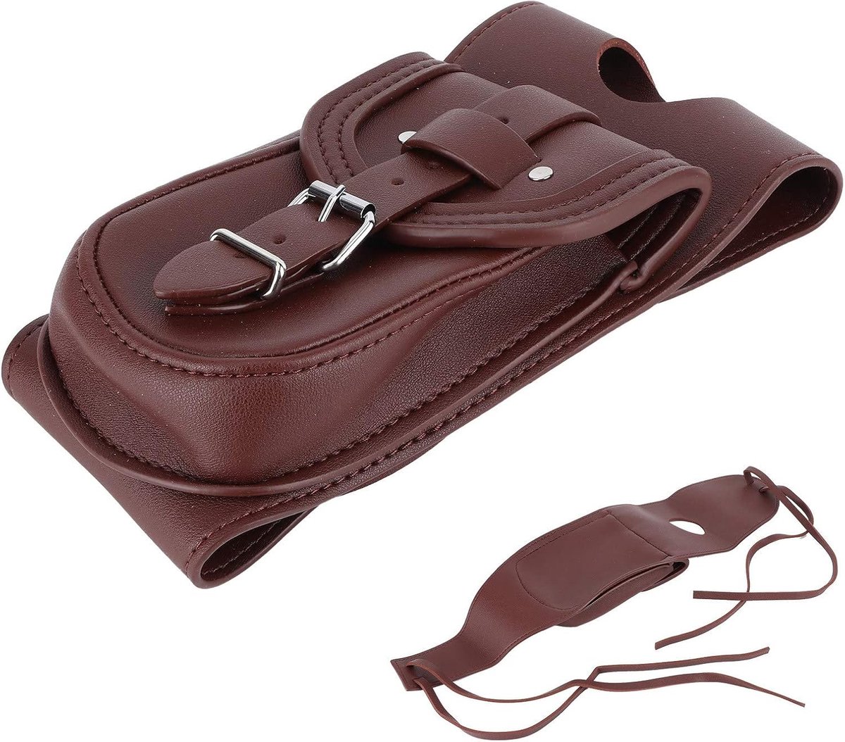 PU Leather Gas Fuel Tank Cover Panel Pad Bib met Pouch - Motorbike Accessory - Professioneel Gebruik in Motorfiets Reparatiewinkel - Bruin