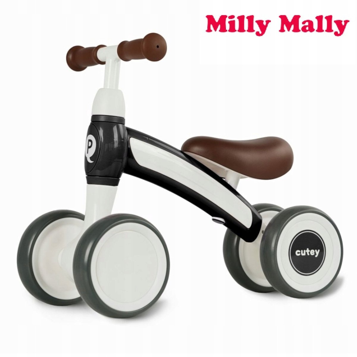 Milly Mally Cutey Retro Loopfiets Zwart - Stabiel & Stijlvol
