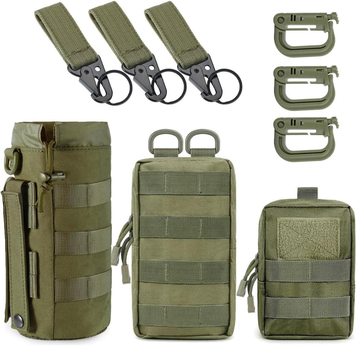 CSGoods - Molle-Tasjes voor Outdoor, Wandelen, Camping - Set van 3stuks