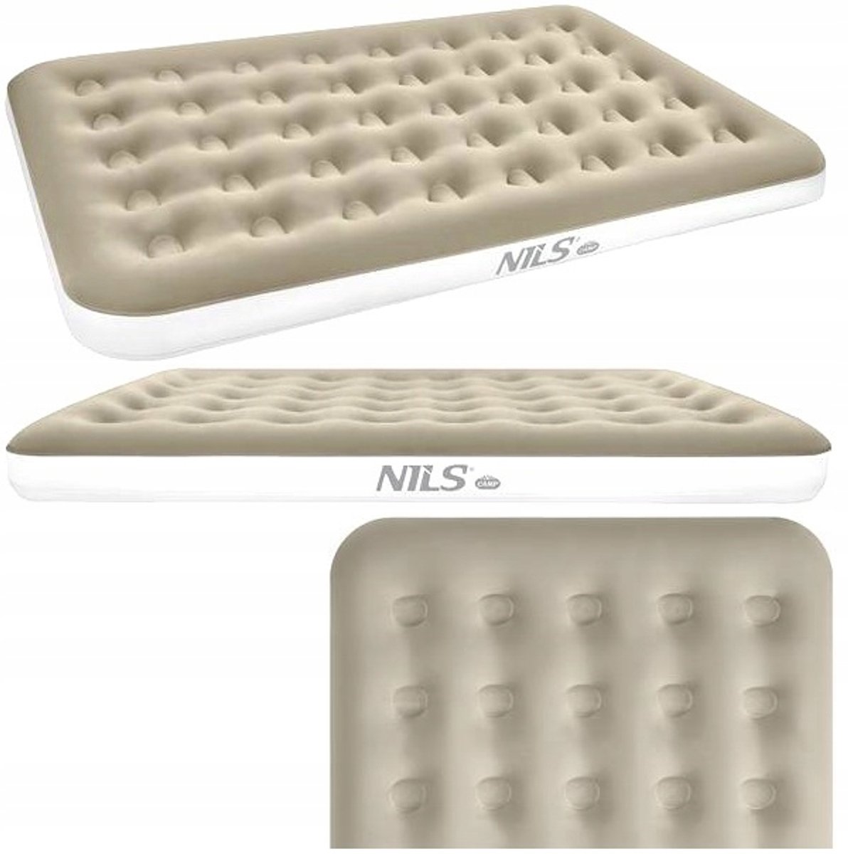 Nils Camp NC2802 Droomcomfort Luchtbed - 191x137x22cm - Beige