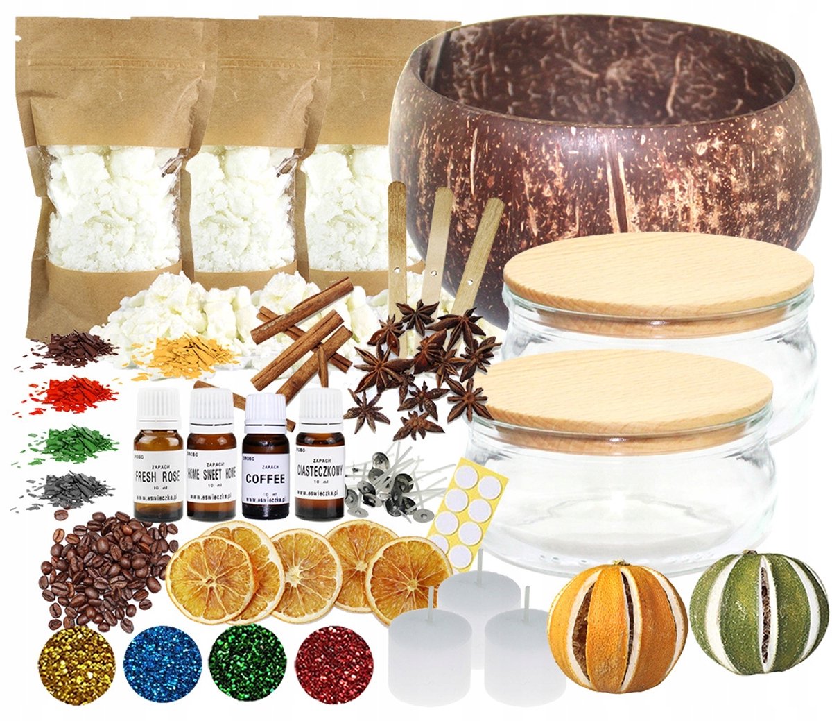 Zelf Kaarsen Maken Set: Soja, Kokos & Glas (210ml)