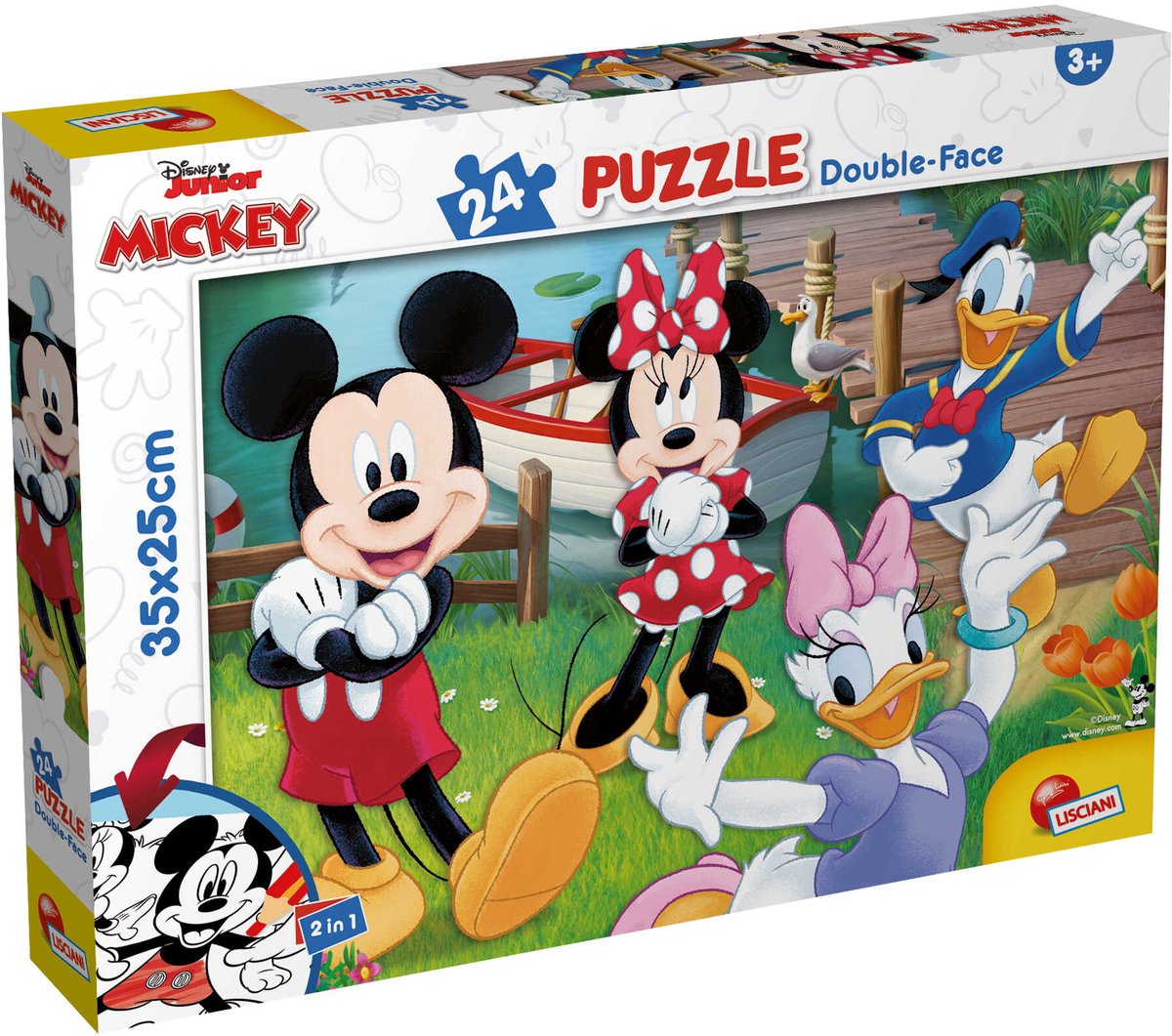 Lisciani - mickey - double face - puzzel - mickey - 24 stukjes