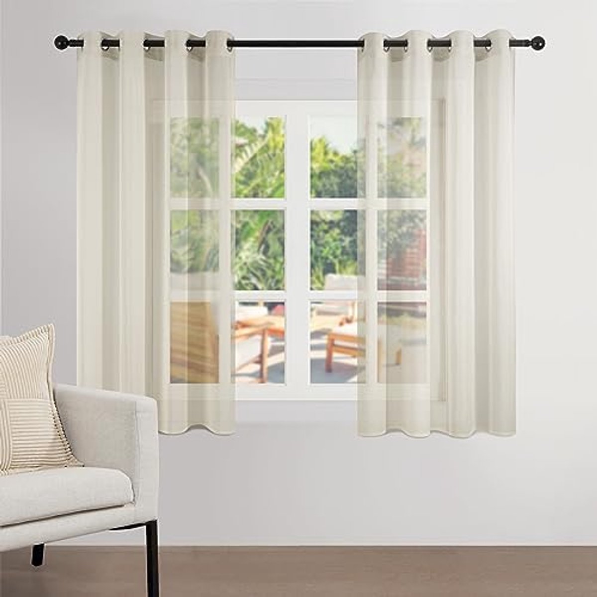 Unyqoos Stijlvolle halftransparante gordijnen set voor een warme en uitnodigende sfeer beige