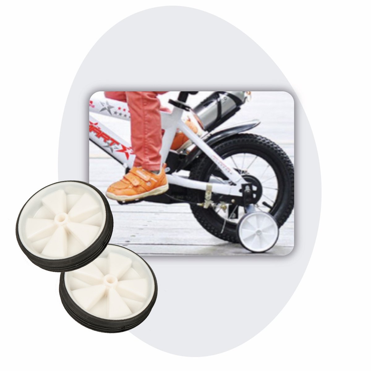 Voltano Zijwieltjes – Wit – 12-20 Inch - Zijwielen Voor Kinderfiets