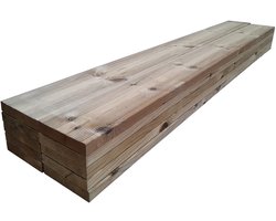 Voordeelpak 10 stuks Vlonderplank 160cm (2,32m²) - 27x145mm geïmpregneerd hout glad-geribbeld