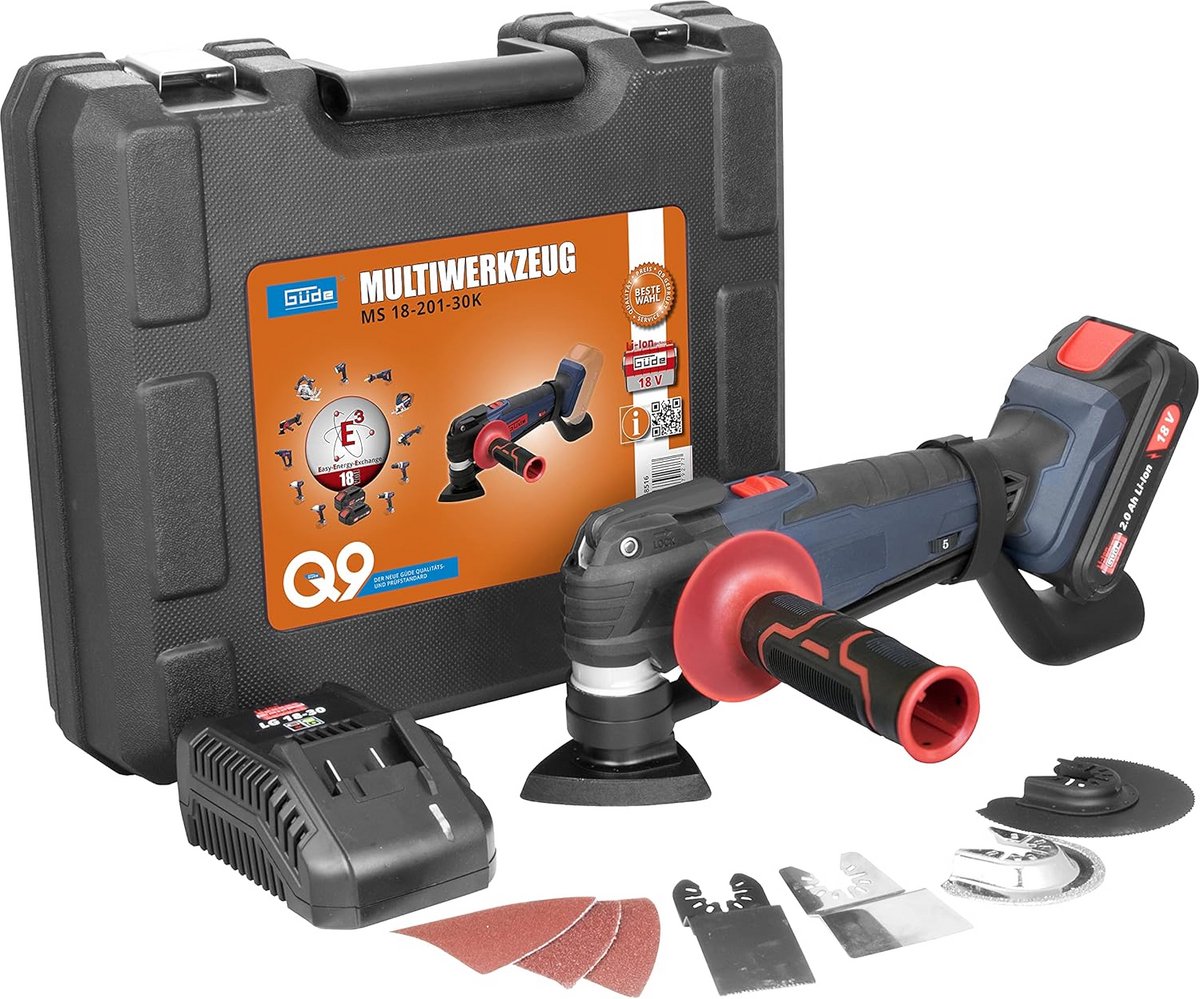 Accu Multitool Set 18V - Universeel Gereedschap voor Zagen, Schuren en Schraper - Inclusief Accu & Oplader